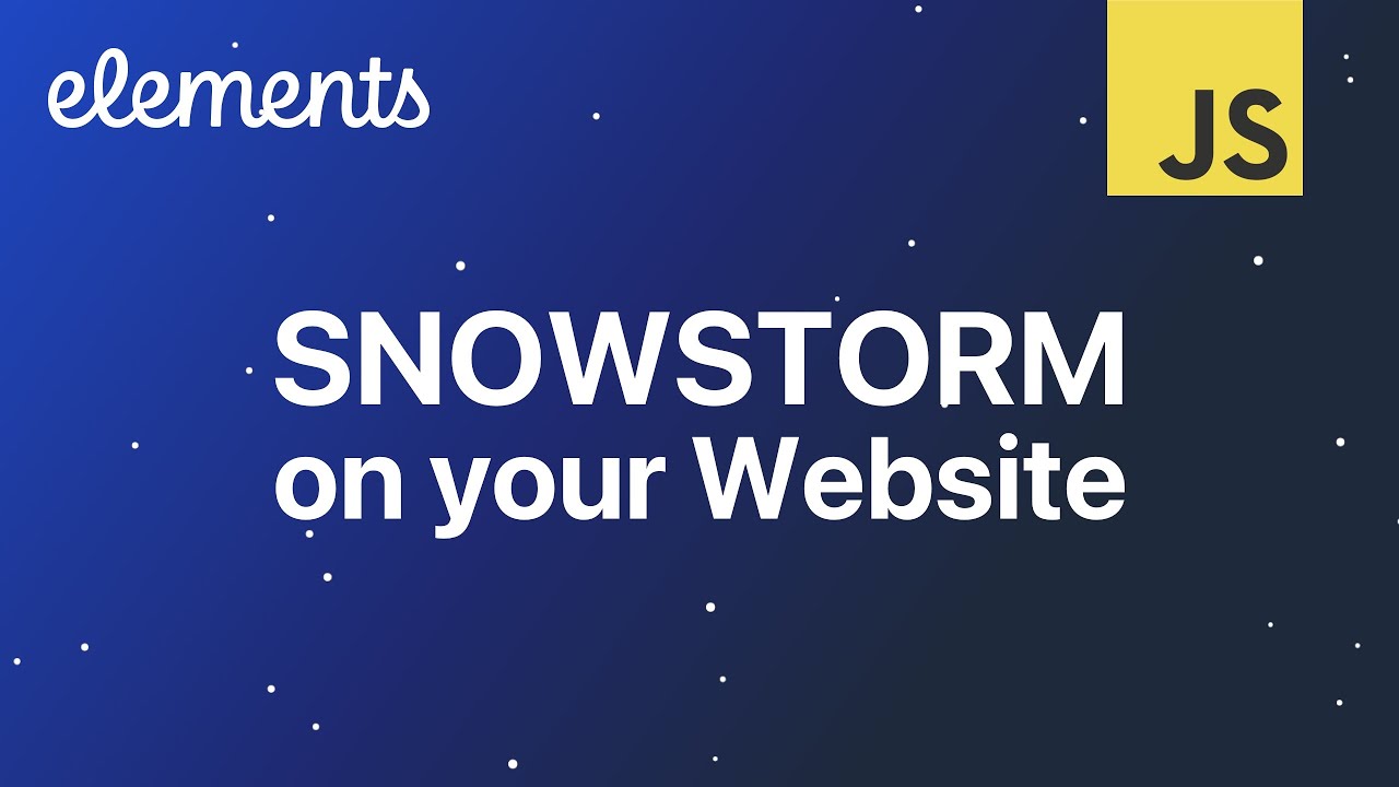 How to add Snow to your Website